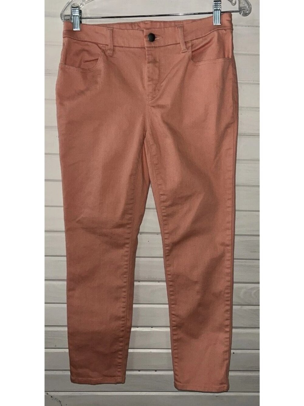 Chicos Sz 00 (XS - 2) Perfect Stretch Girlfriend Slim Leg Ankle Jeans Peach EUC